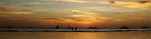 Sunset on beach in philippines